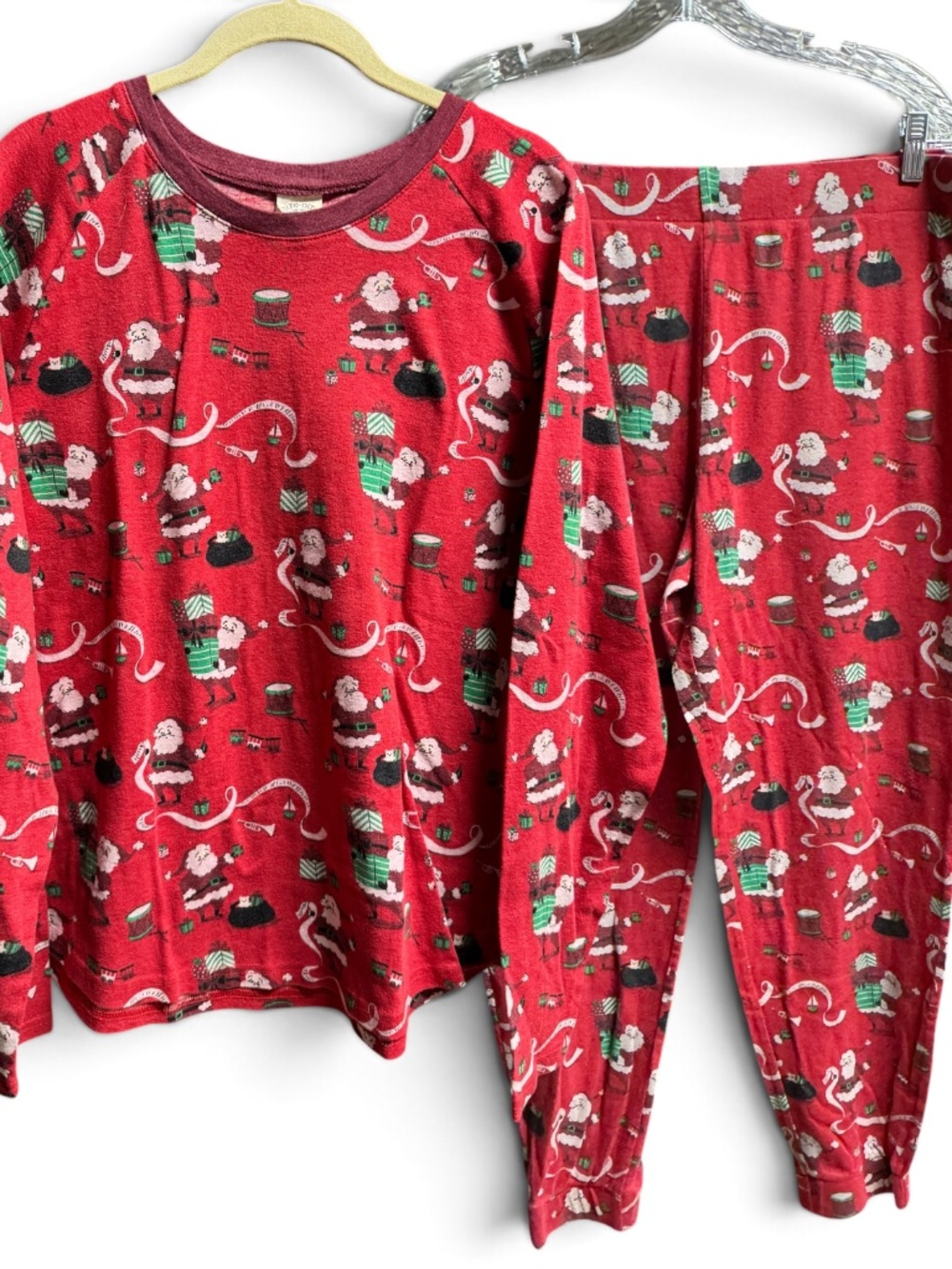 Nite Nite Christmas Pajama Set L/XL Santa Retro Vintage Inspired